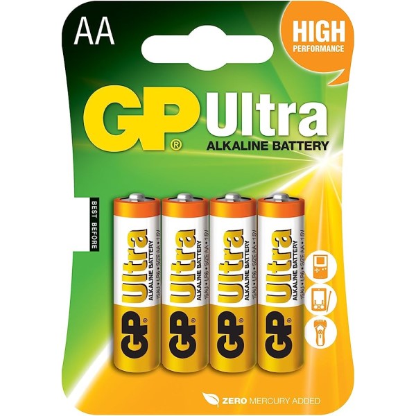 GP Ultra AA Batteries (4)