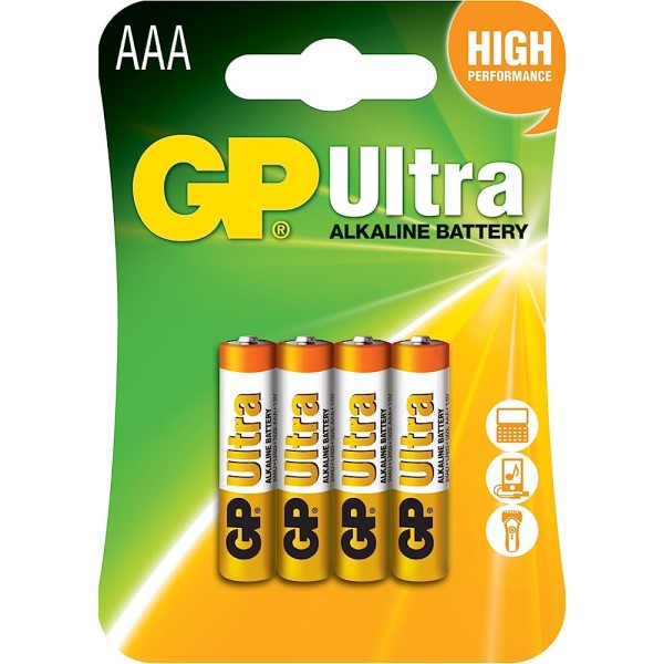 GP Ultra AAA Batteries (4)