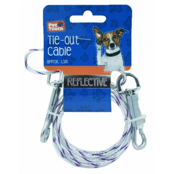 Dog Tie Out Cable 5ft (Reflective)