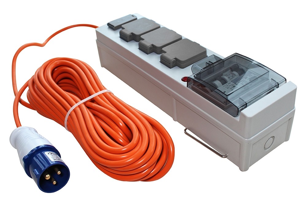 Mobile Mains Power Unit with USB 15m Cable