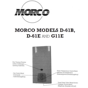 Instruction Manual for Morco D-61B, D-61E and G-11E